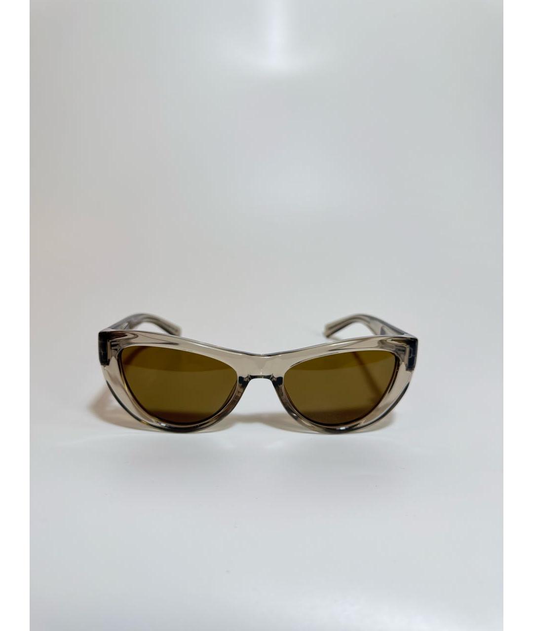 SAINT LAURENT Бежевые пластиковые солнцезащитные очки, фото 5