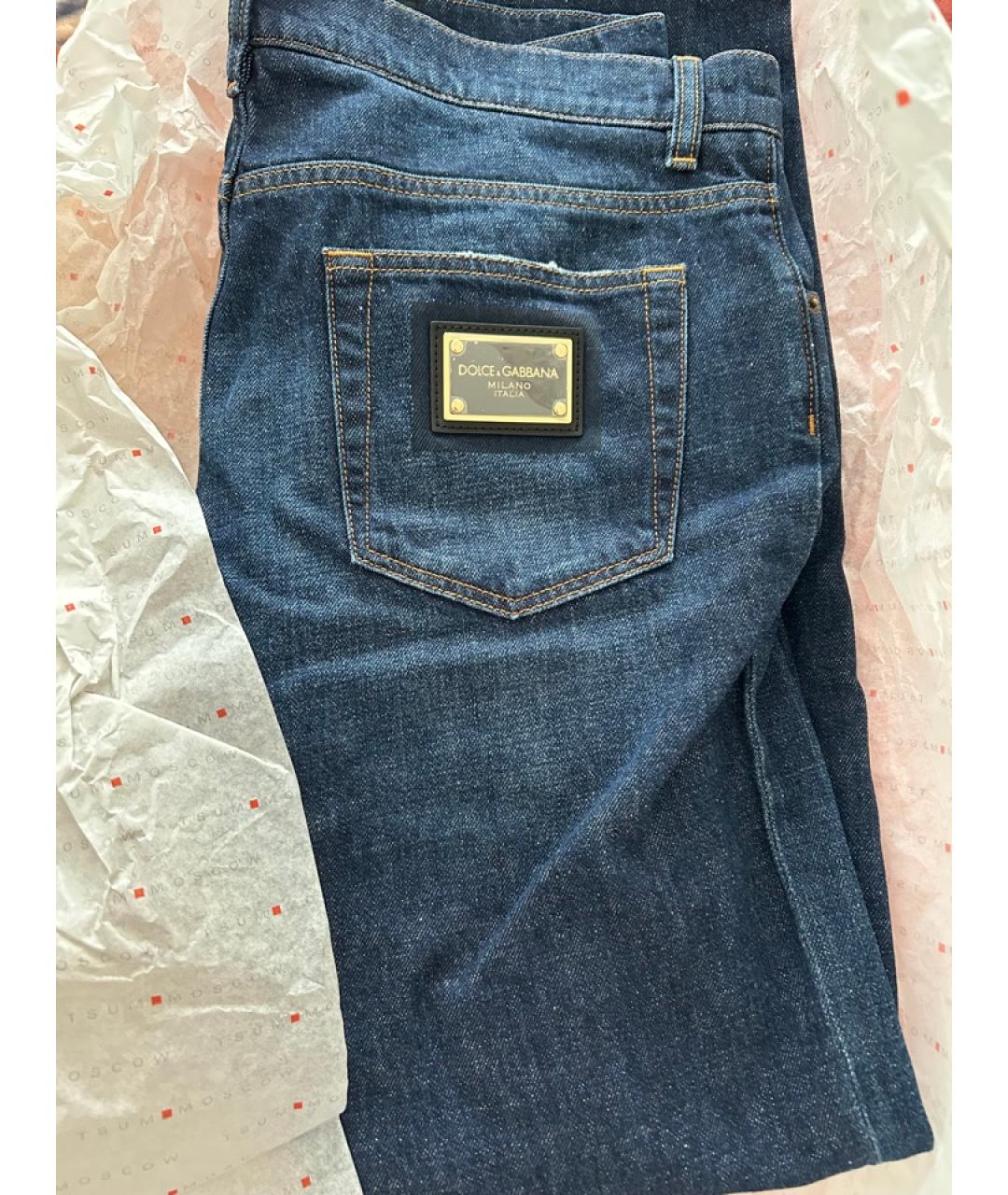DOLCE&GABBANA Темно-синие хлопковые джинсы скинни, фото 7