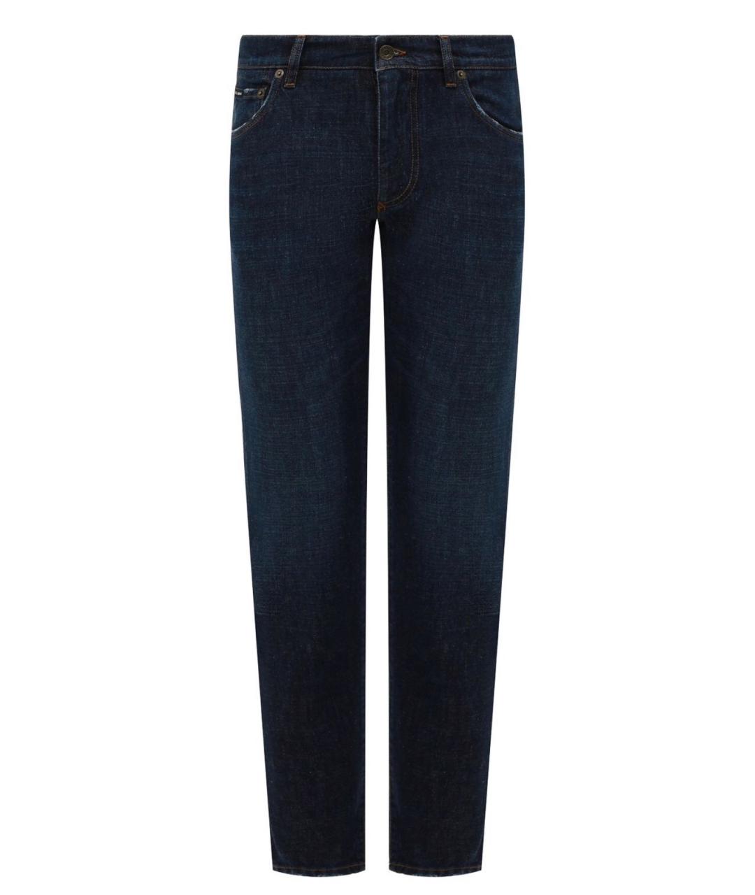 DOLCE&GABBANA Темно-синие хлопковые джинсы скинни, фото 1