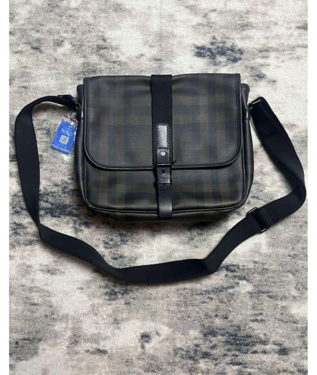 BURBERRY Антрацитовая барсетка, фото 6