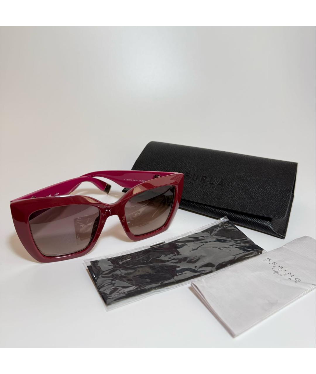 FURLA Бордовые пластиковые солнцезащитные очки, фото 5