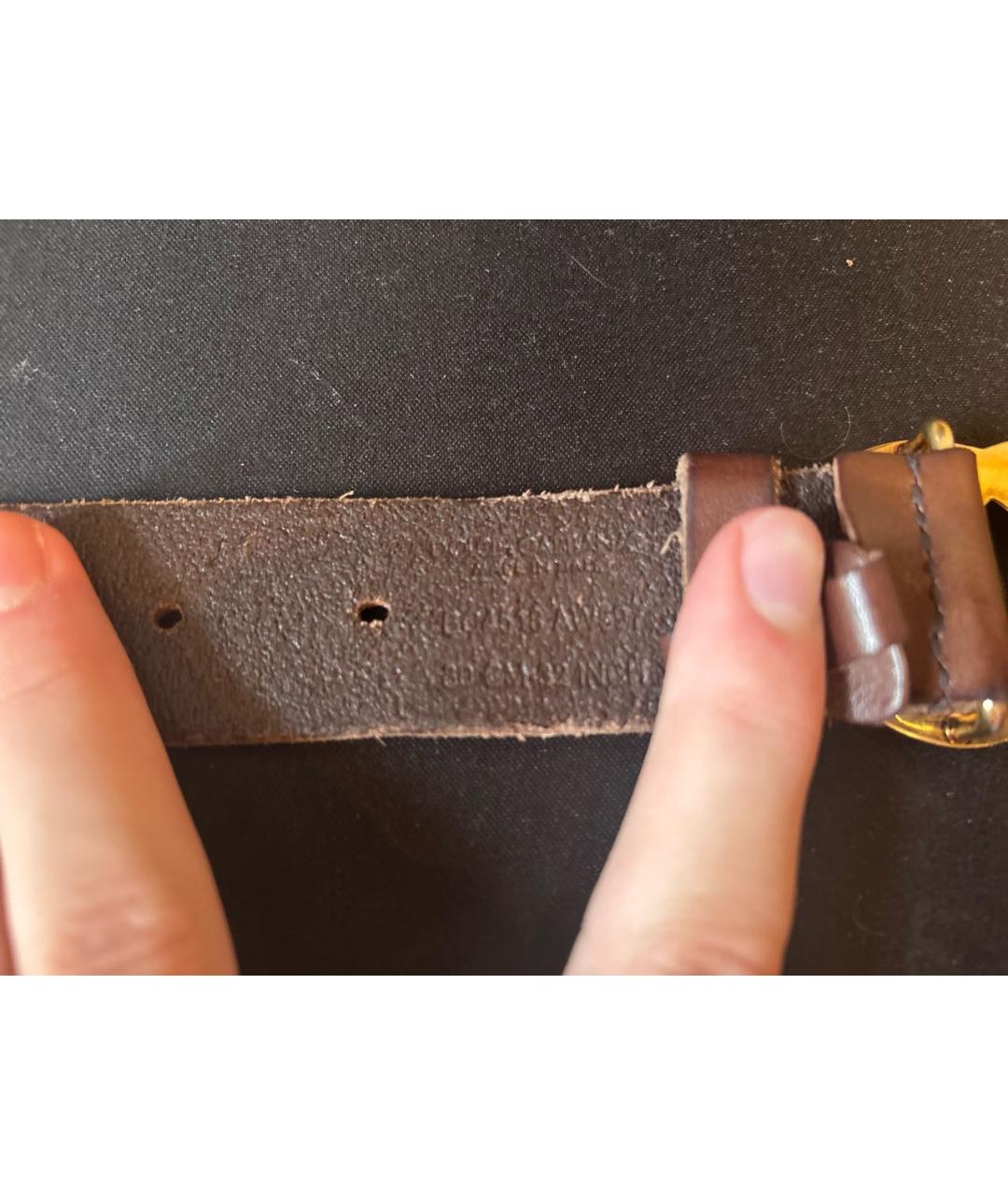 DOLCE&GABBANA Коричневый кожаный ремень, фото 3