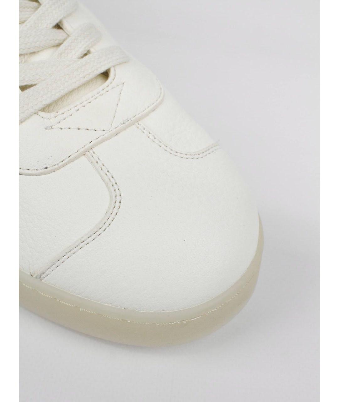 PRADA Белые кожаные низкие кроссовки / кеды, фото 8