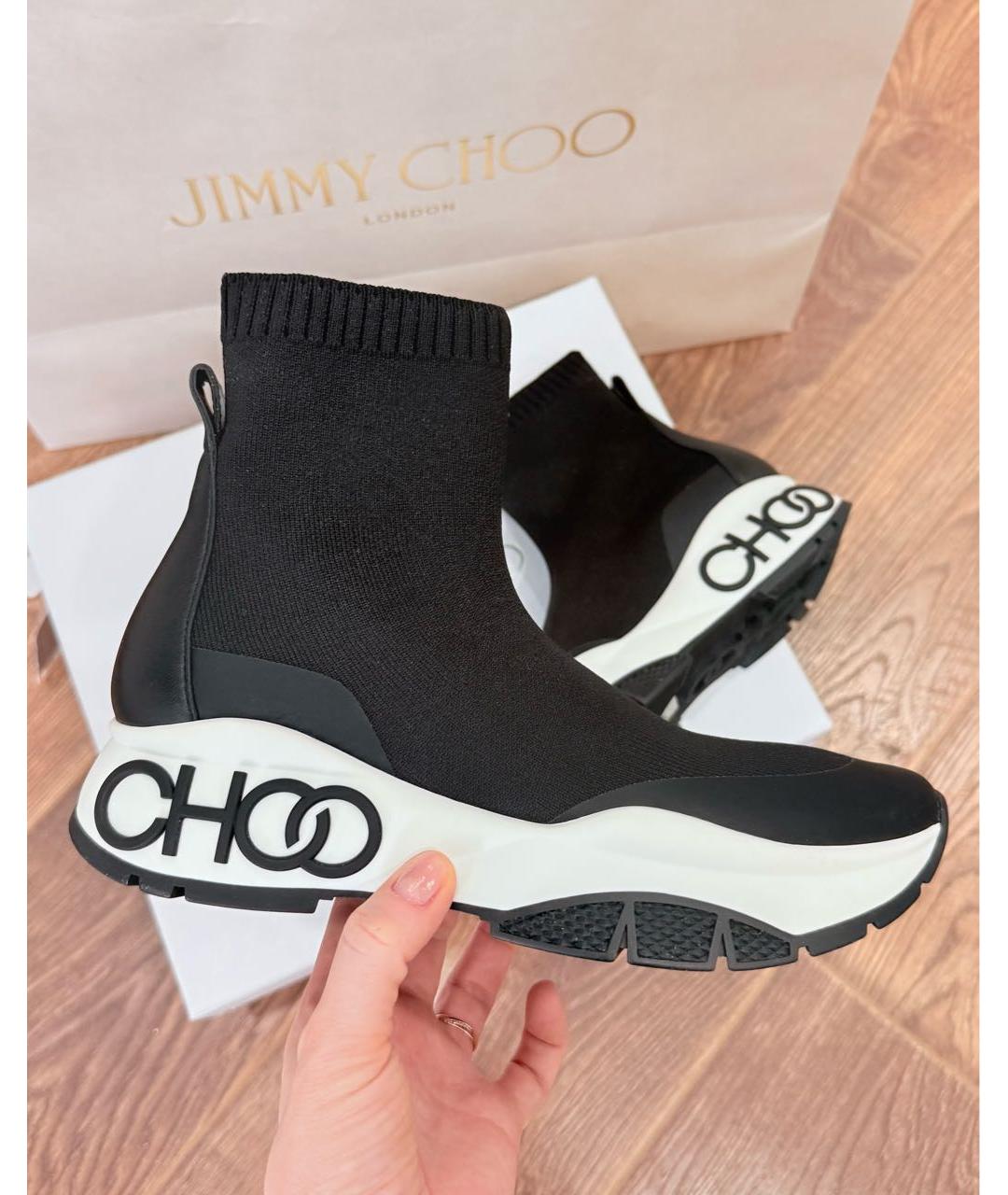 JIMMY CHOO Черные текстильные кеды, фото 2