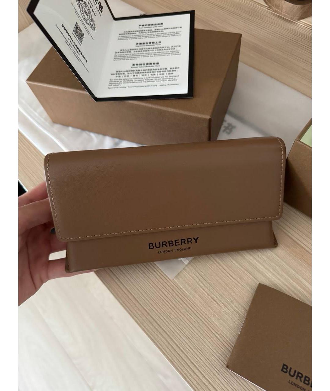 BURBERRY Черные пластиковые солнцезащитные очки, фото 5