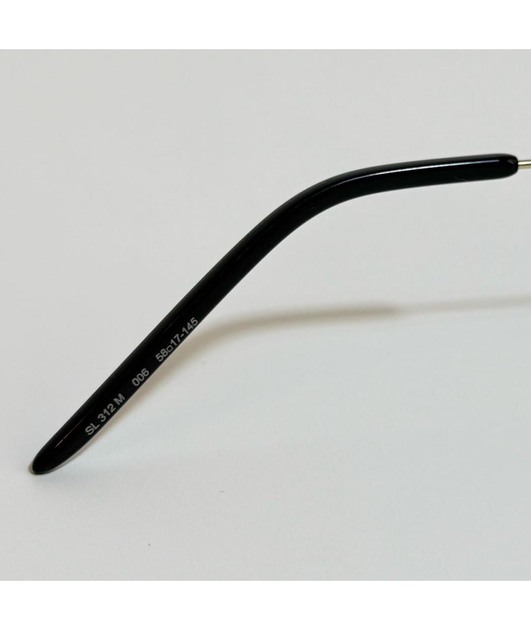 SAINT LAURENT Золотые металлические солнцезащитные очки, фото 3