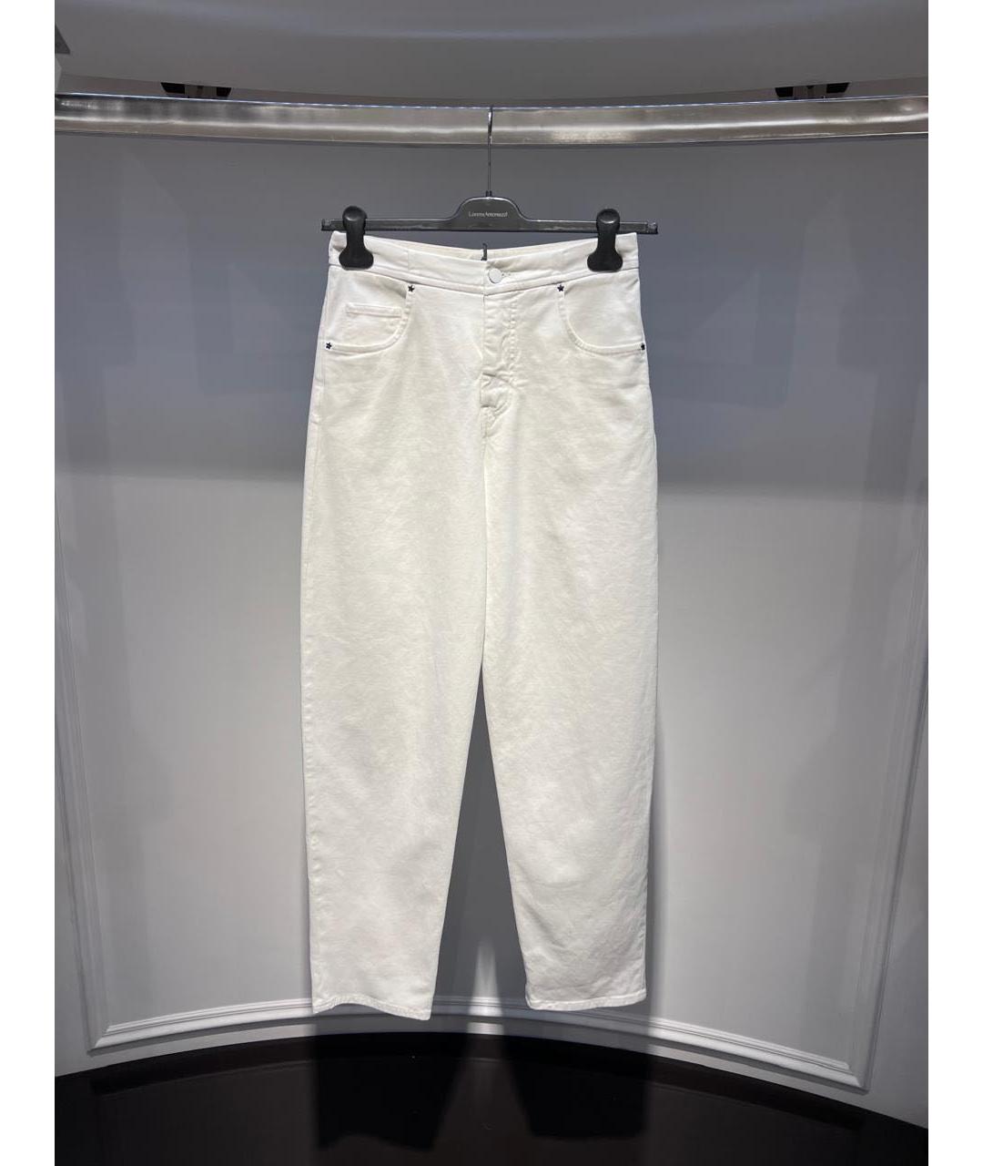 LORENA ANTONIAZZI Белые хлопковые прямые джинсы, фото 3