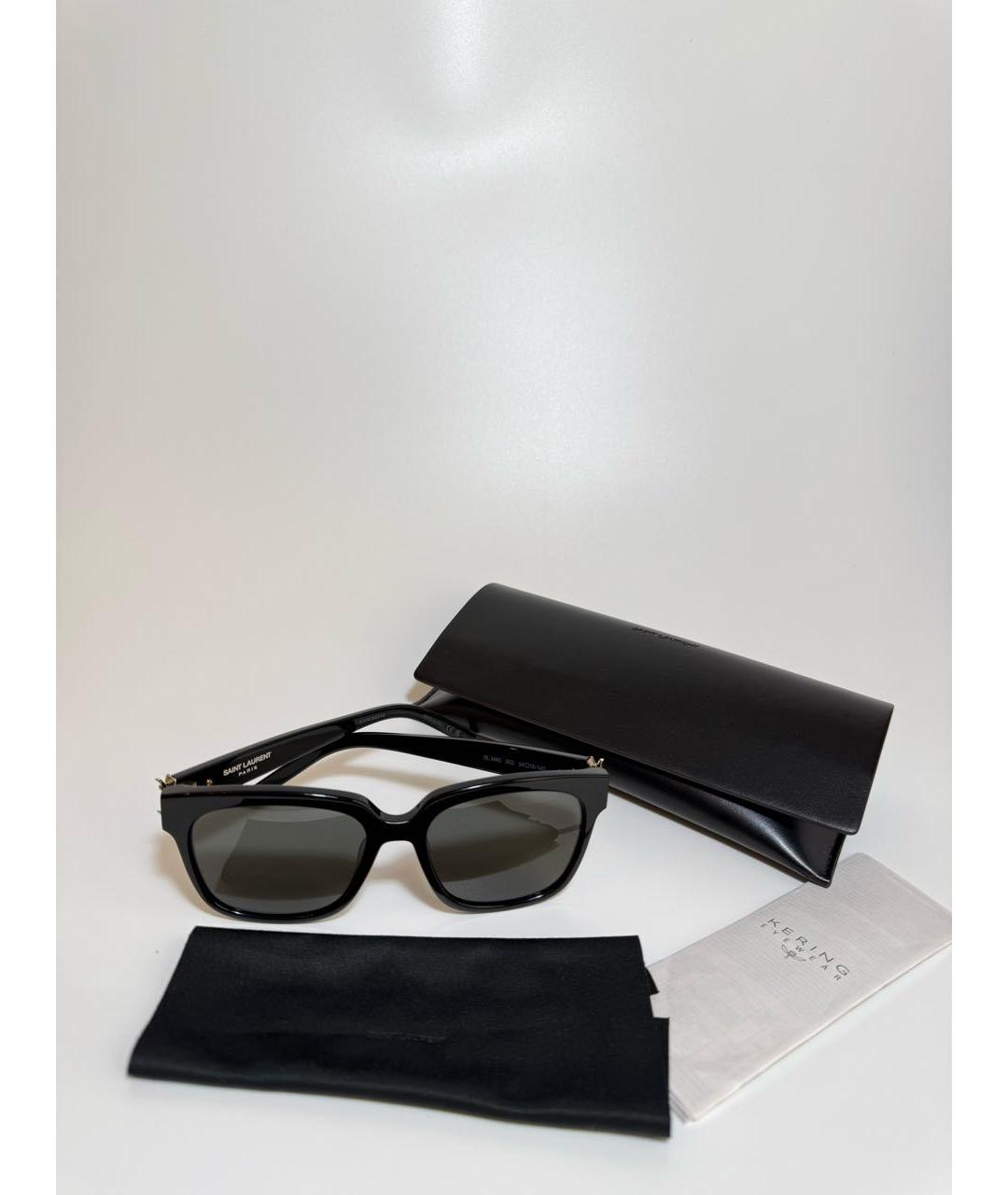 SAINT LAURENT Черные пластиковые солнцезащитные очки, фото 4