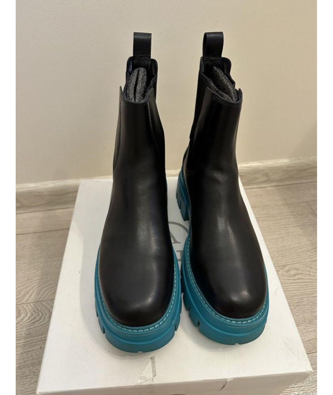 ASH Черные кожаные полусапоги, фото 5