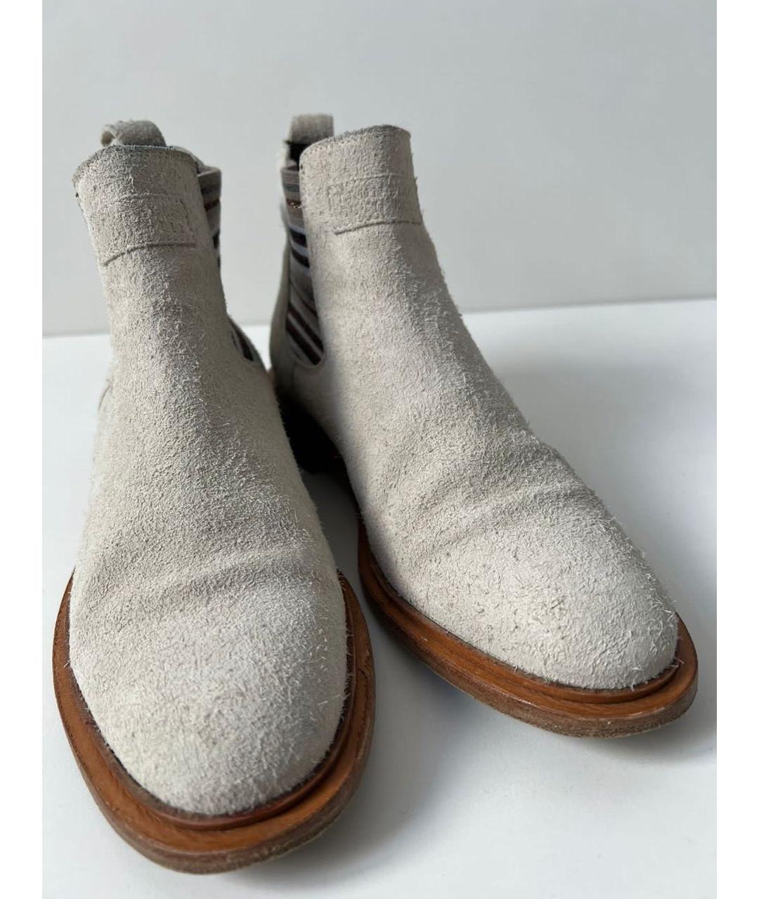 BRUNELLO CUCINELLI Бежевые замшевые полусапоги, фото 3