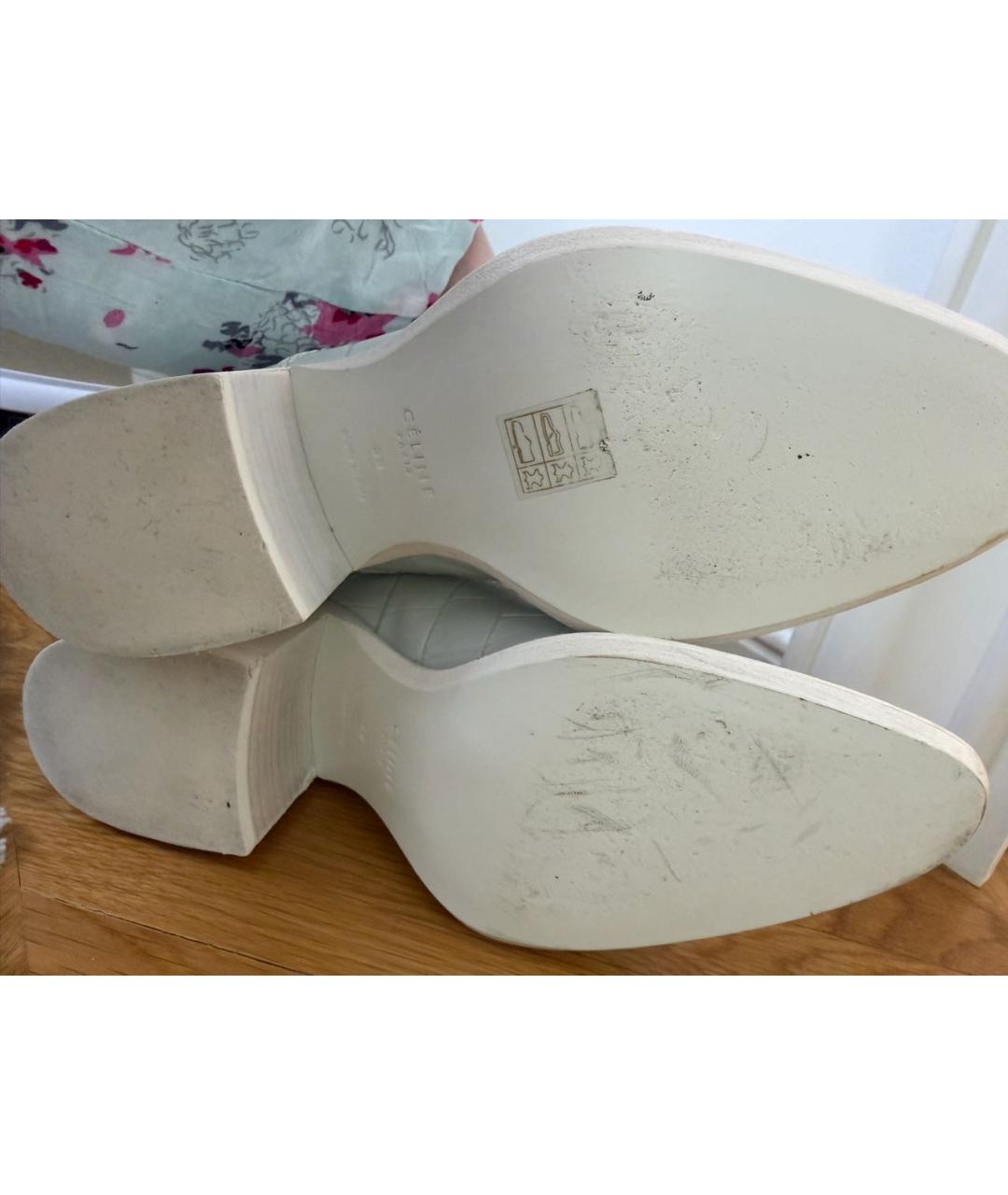 CELINE Голубые кожаные брогги и оксфорды, фото 3