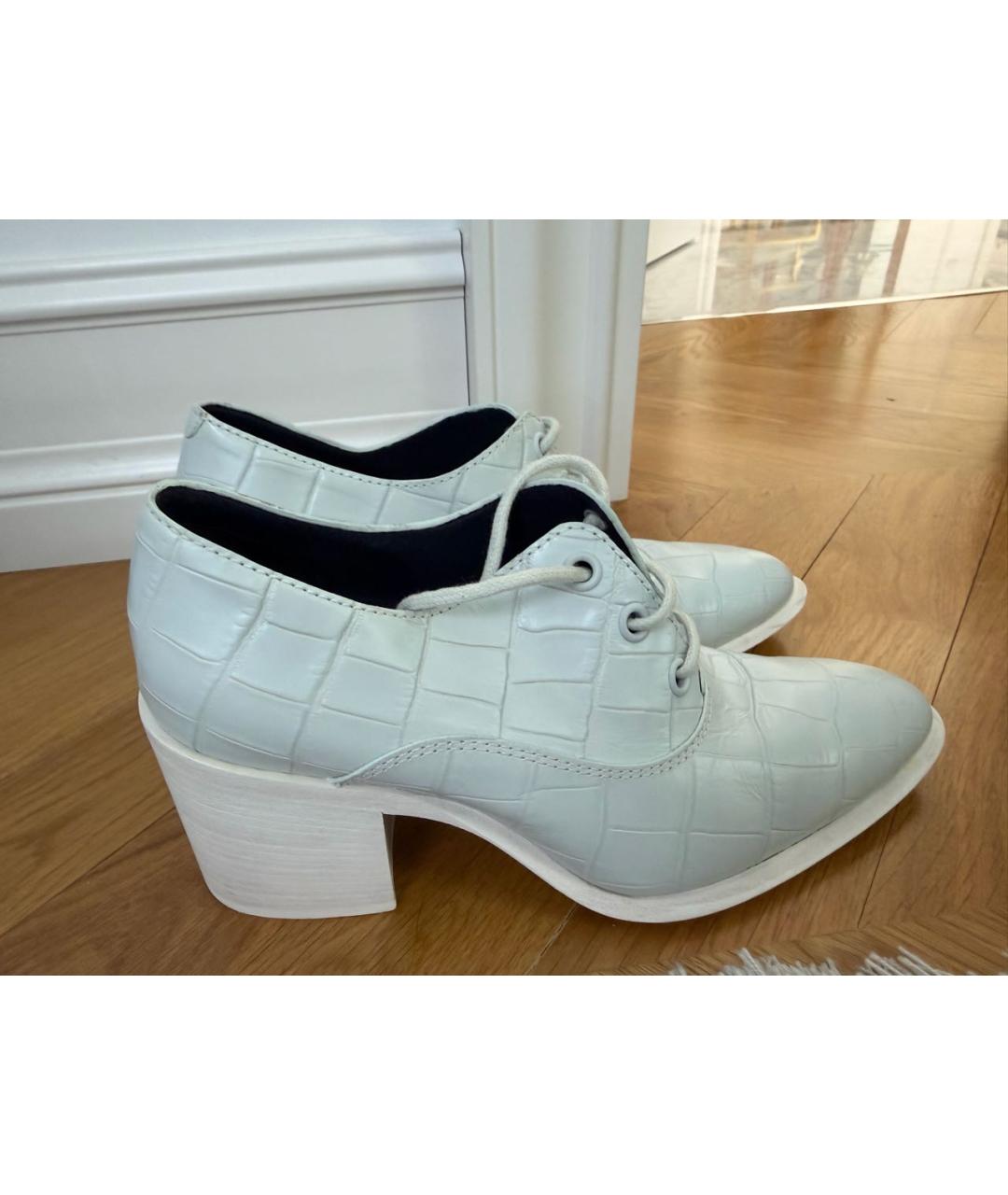 CELINE Голубые кожаные брогги и оксфорды, фото 4