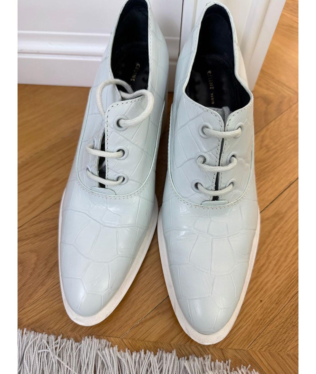 CELINE Голубые кожаные брогги и оксфорды, фото 2