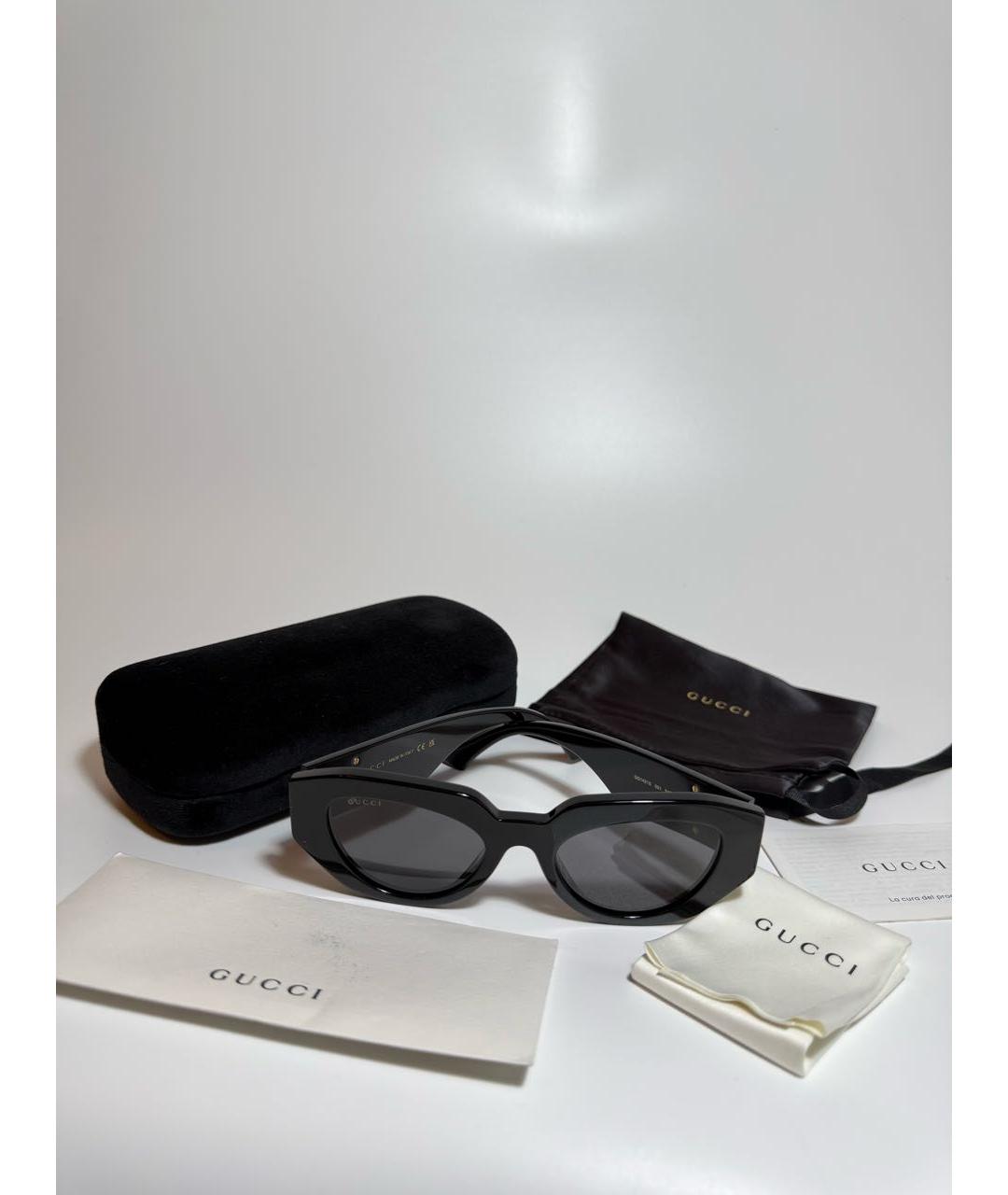 GUCCI Черные пластиковые солнцезащитные очки, фото 4