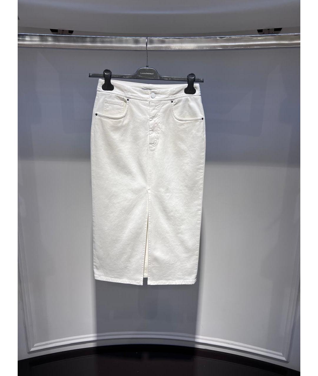 LORENA ANTONIAZZI Белая хлопковая юбка миди, фото 2