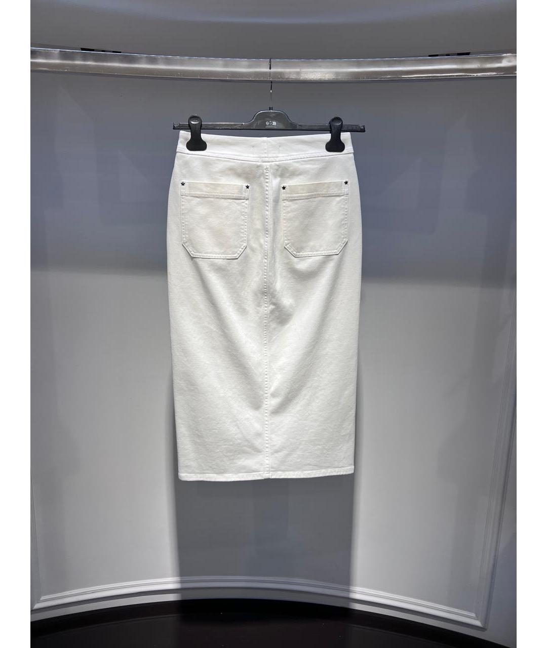 LORENA ANTONIAZZI Белая хлопковая юбка миди, фото 3