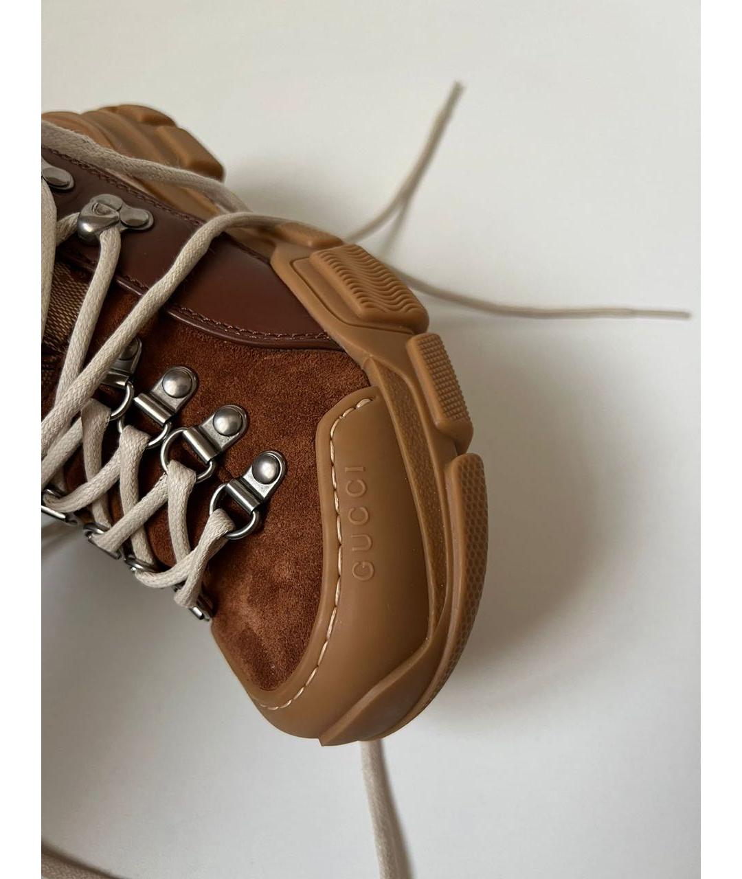 GUCCI Коричневые замшевые ботинки, фото 8