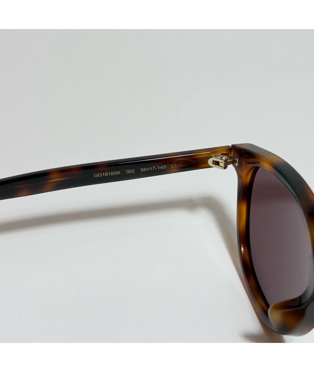 GUCCI Коричневые пластиковые солнцезащитные очки, фото 3