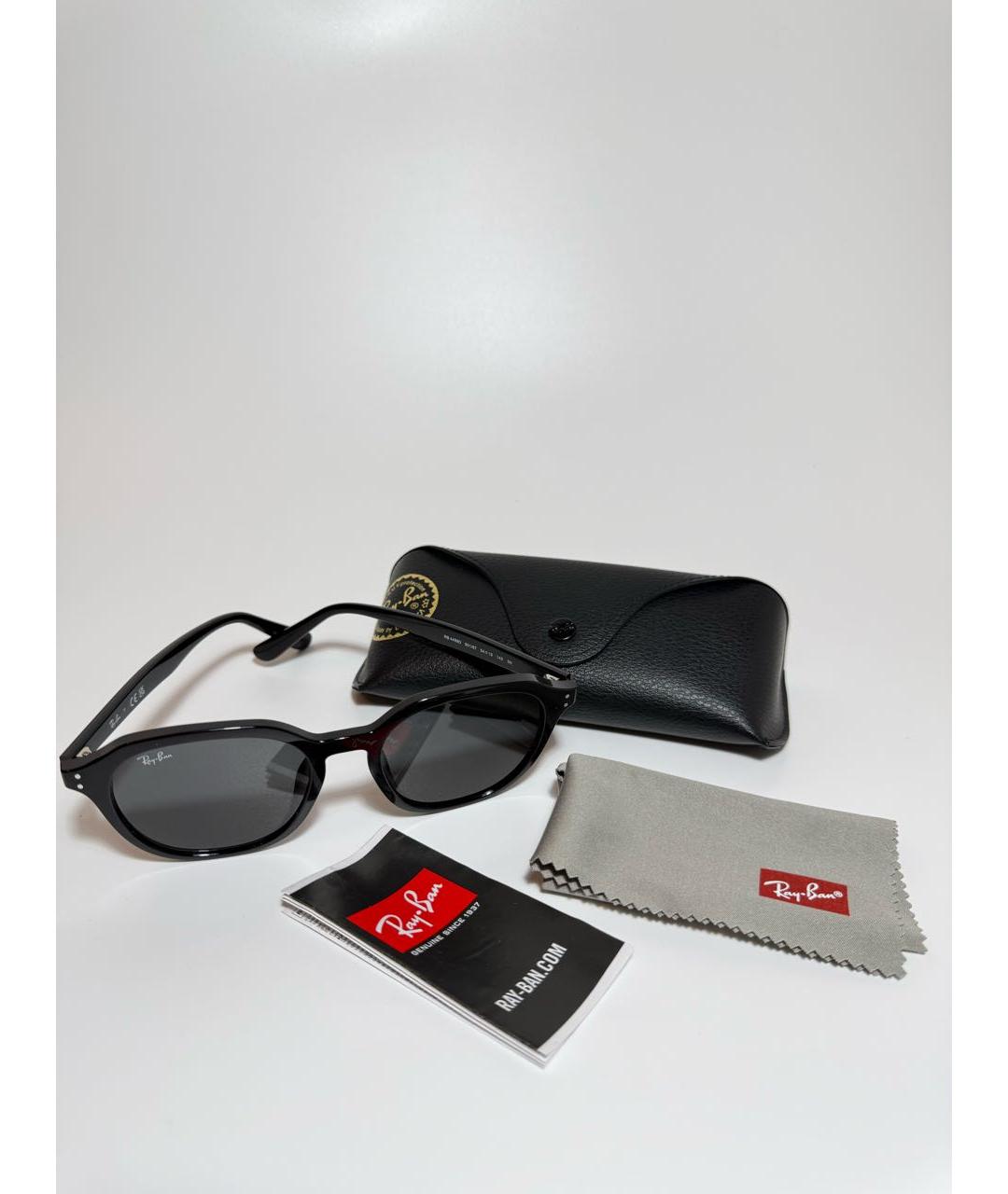 RAY BAN Черные пластиковые солнцезащитные очки, фото 4