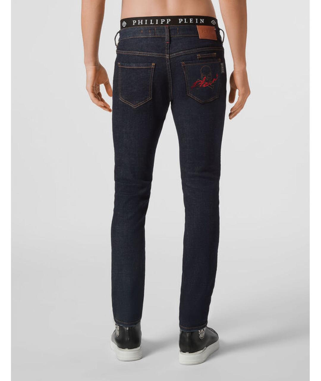 PHILIPP PLEIN Темно-синие хлопковые джинсы скинни, фото 2