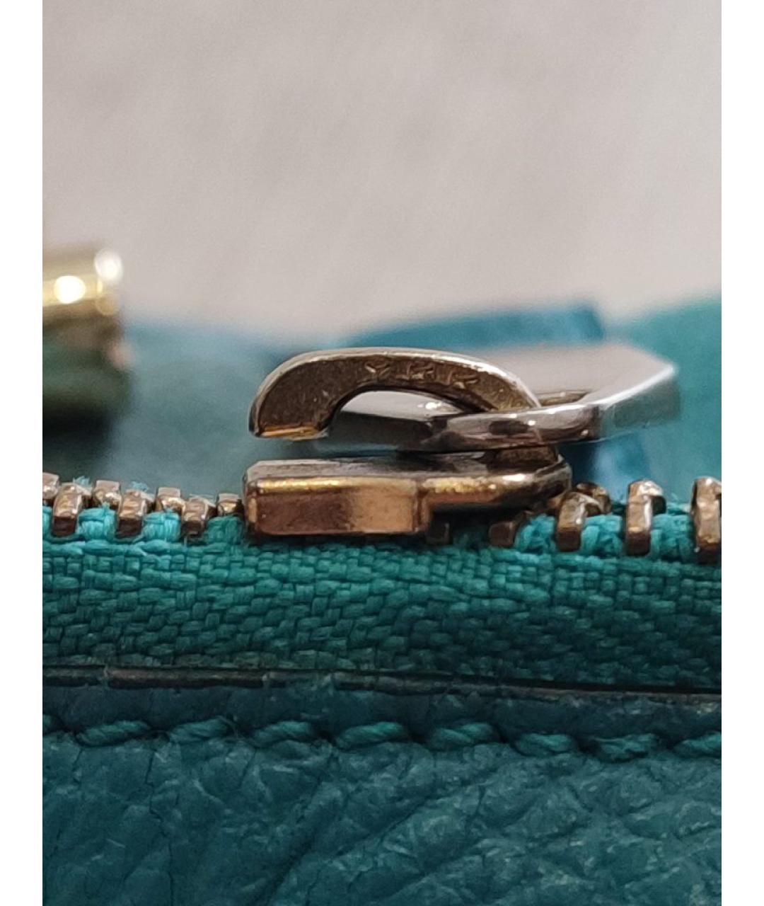 BURBERRY Бирюзовая кожаная сумка тоут, фото 9