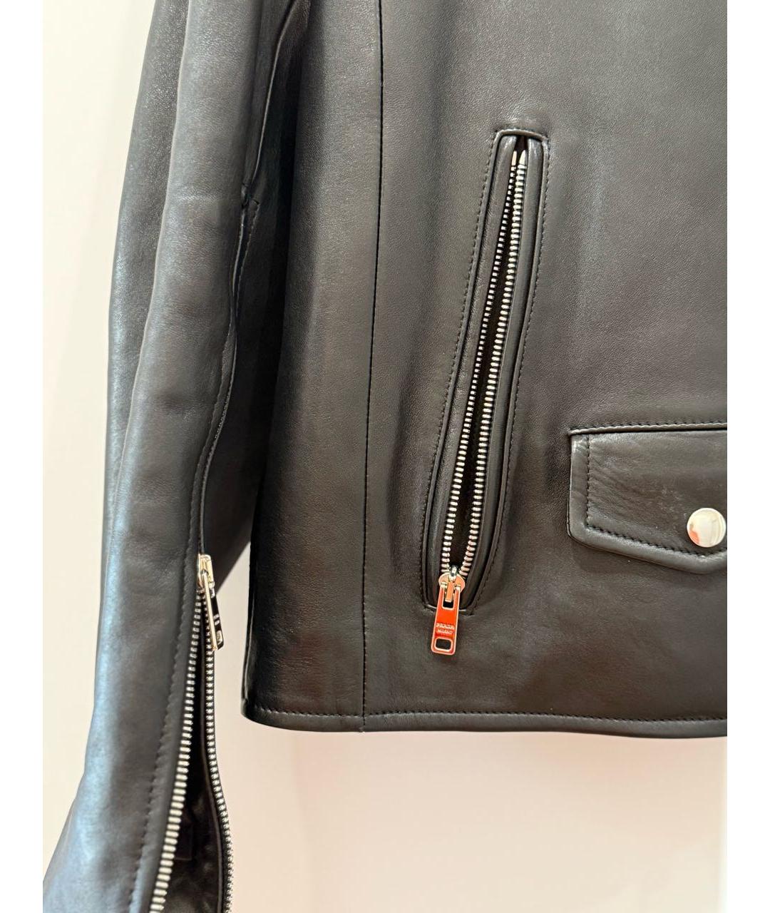PRADA Черная кожаная куртка, фото 6