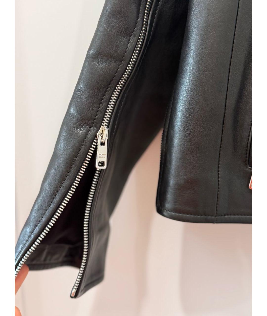 PRADA Черная кожаная куртка, фото 5