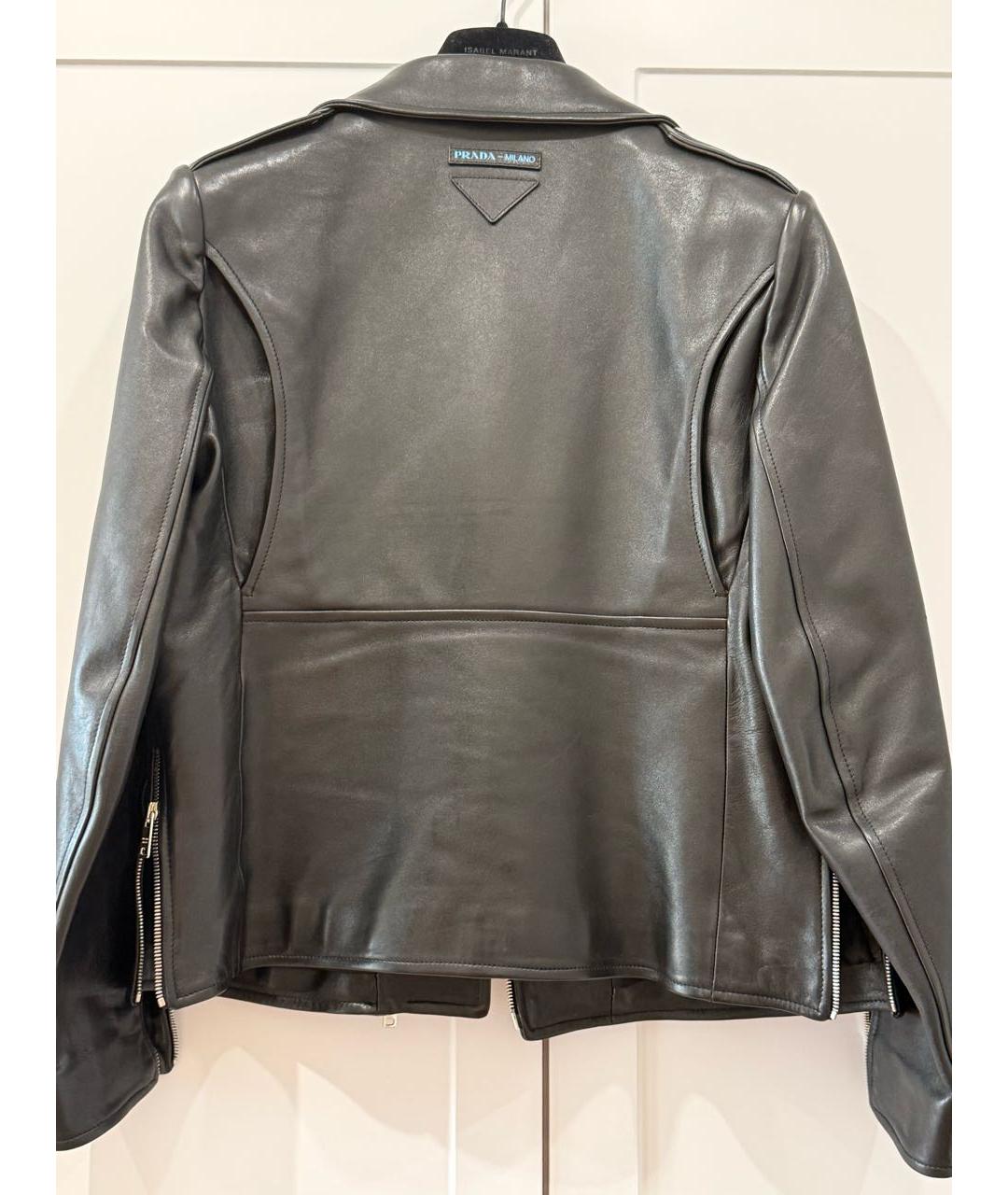 PRADA Черная кожаная куртка, фото 2