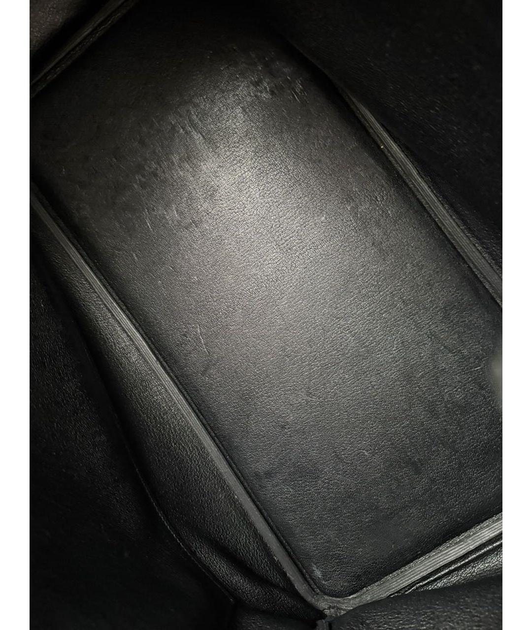 HERMES Черная кожаная сумка с короткими ручками, фото 5