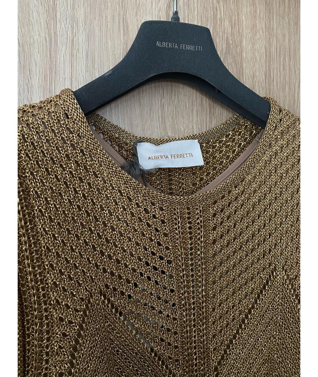 ALBERTA FERRETTI Золотое вечернее платье, фото 3