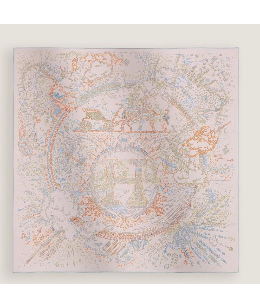 HERMES Мульти шелковый платок, фото 4