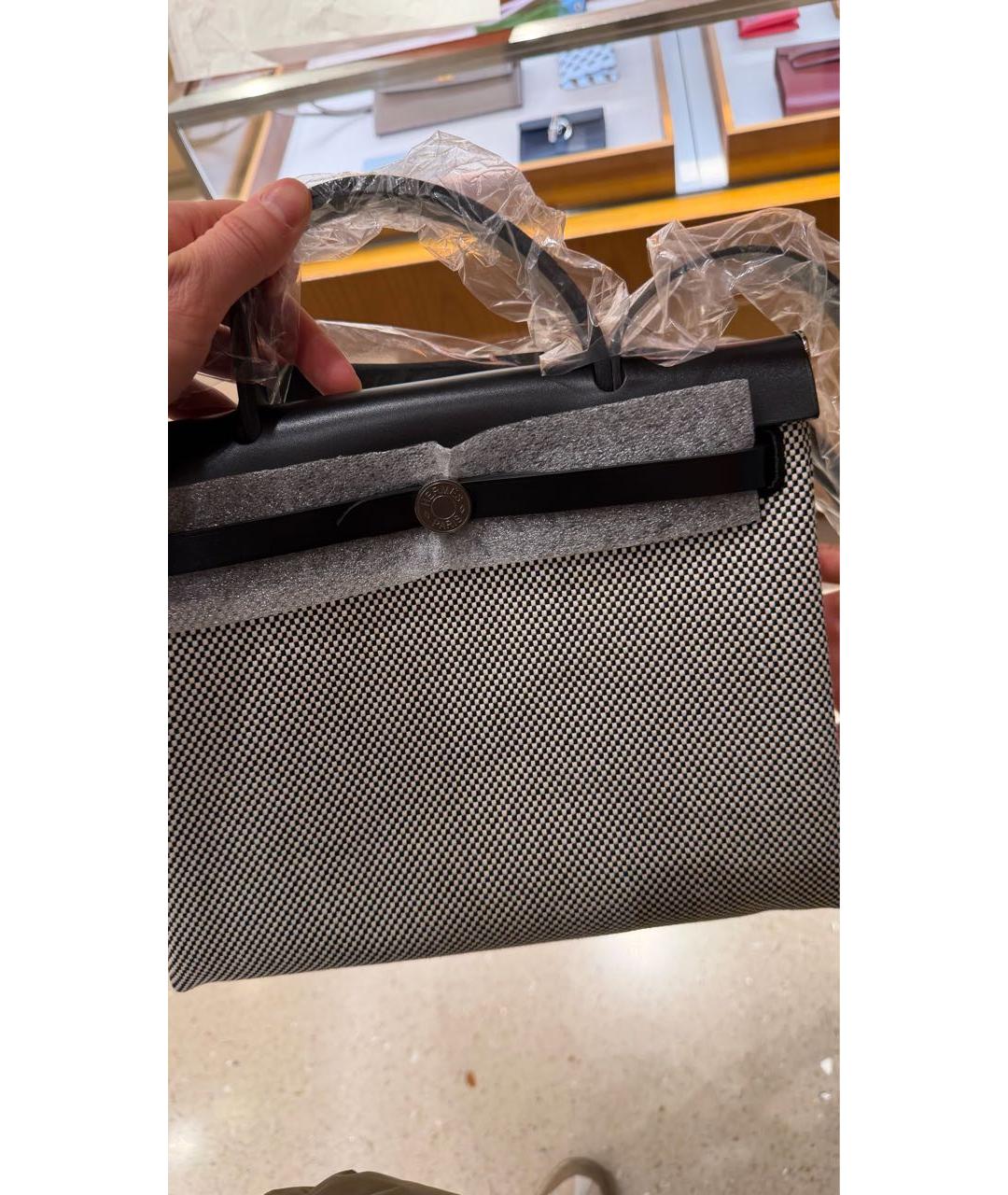 HERMES Черная тканевая сумка через плечо, фото 2