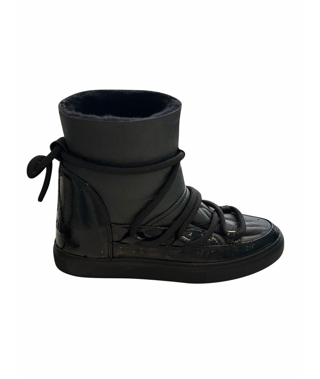 INUIKII Черные кожаные ботинки, фото 1