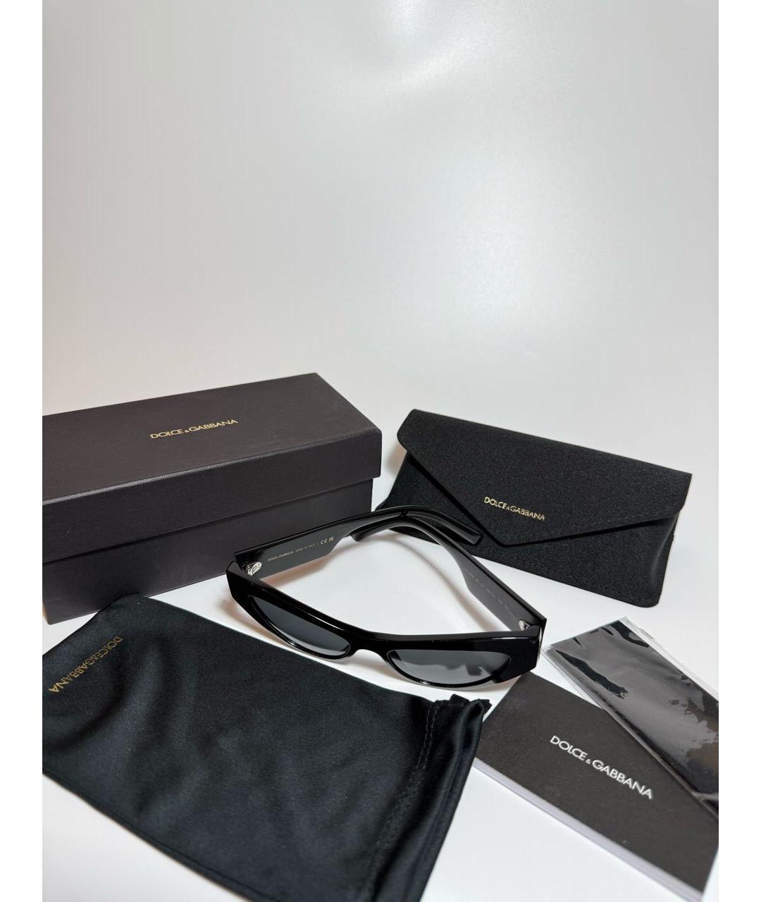 DOLCE&GABBANA Черные пластиковые солнцезащитные очки, фото 4