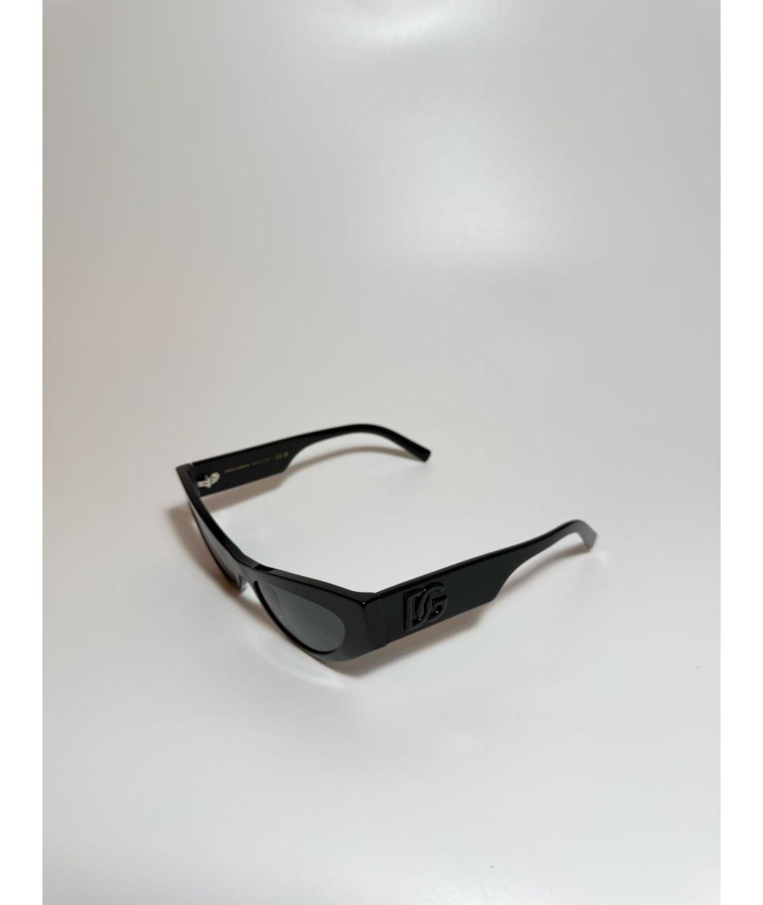 DOLCE&GABBANA Черные пластиковые солнцезащитные очки, фото 2