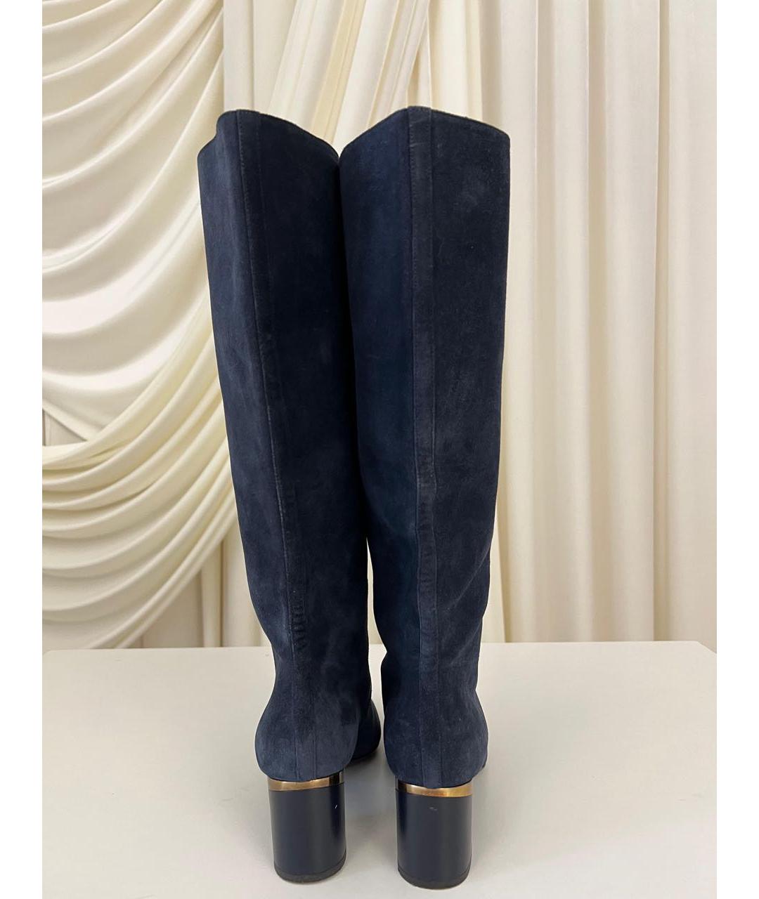 LANVIN Синие замшевые сапоги, фото 2