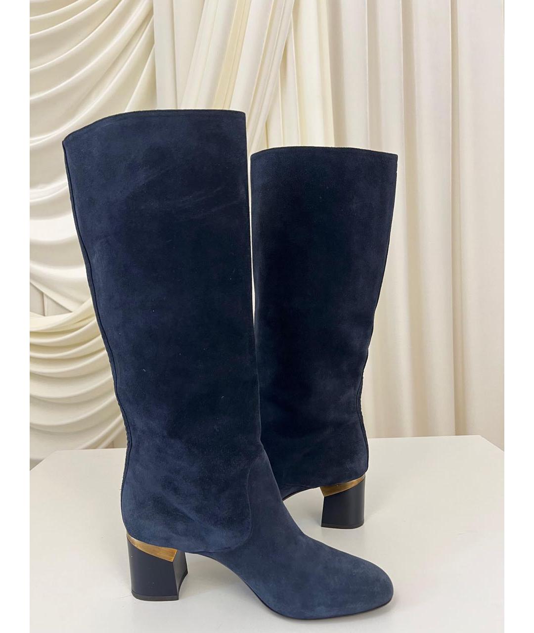 LANVIN Синие замшевые сапоги, фото 3