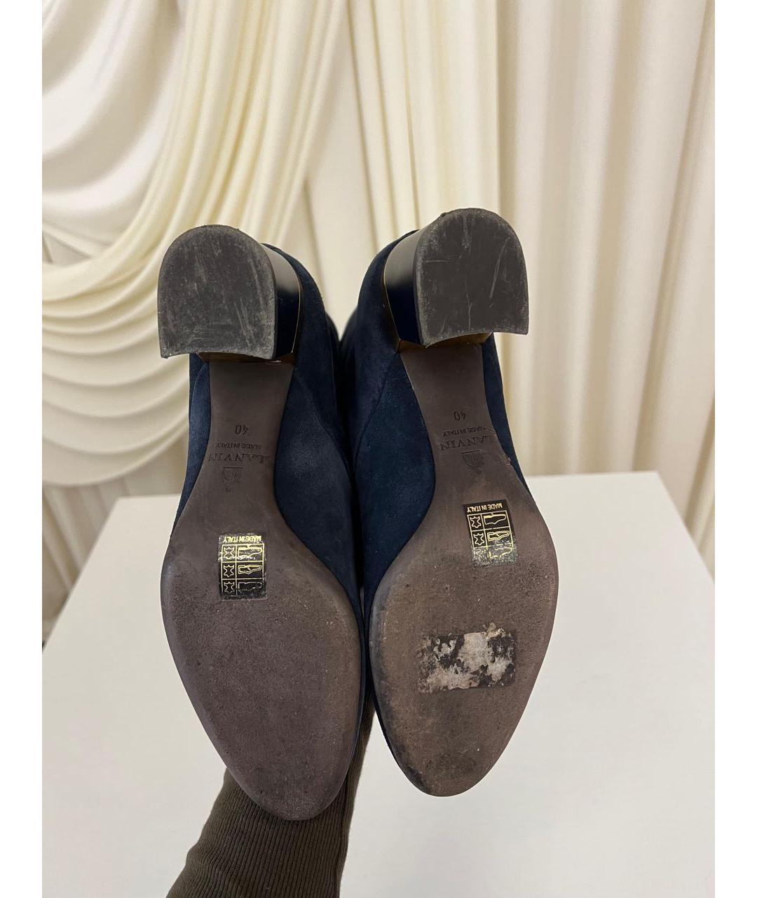 LANVIN Синие замшевые сапоги, фото 6