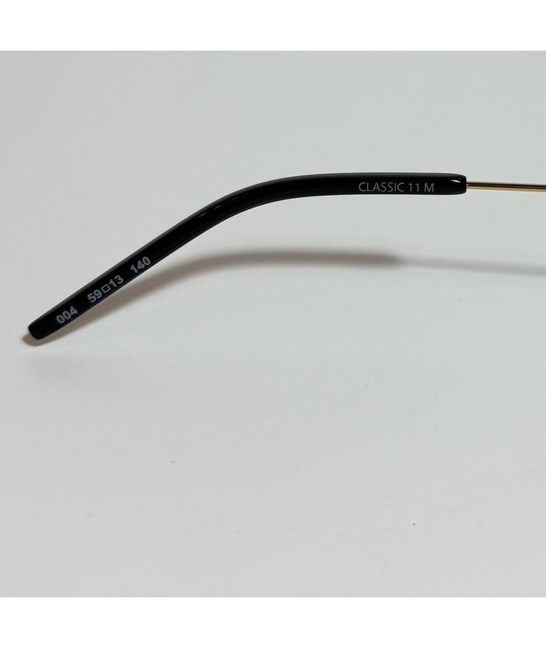 SAINT LAURENT Золотые металлические солнцезащитные очки, фото 3