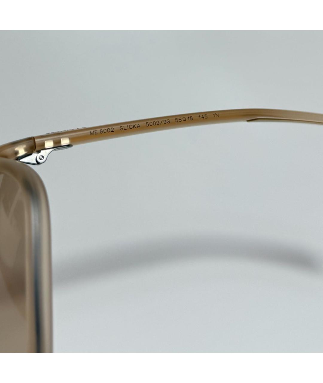 MONCLER Бежевые пластиковые солнцезащитные очки, фото 3