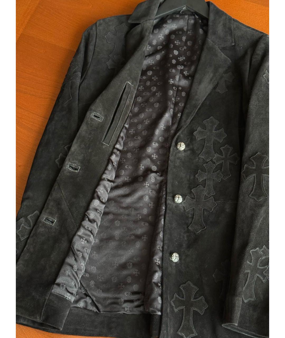 CHROME HEARTS Черный бархатный жакет/пиджак, фото 4