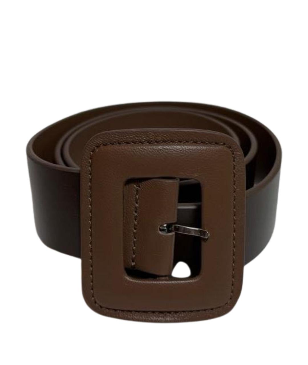 MAX MARA Коричневый кожаный ремень, фото 1