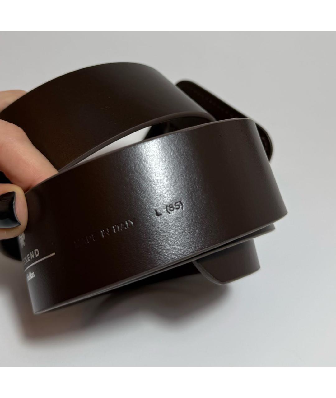 MAX MARA Коричневый кожаный ремень, фото 3