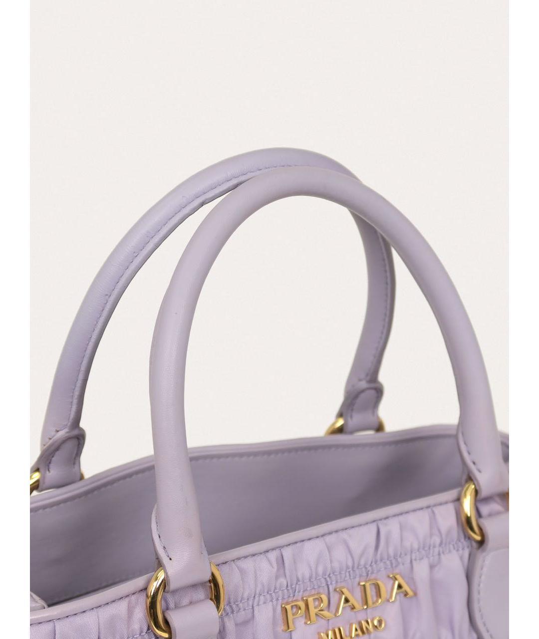 PRADA Фиолетовая кожаная сумка с короткими ручками, фото 7