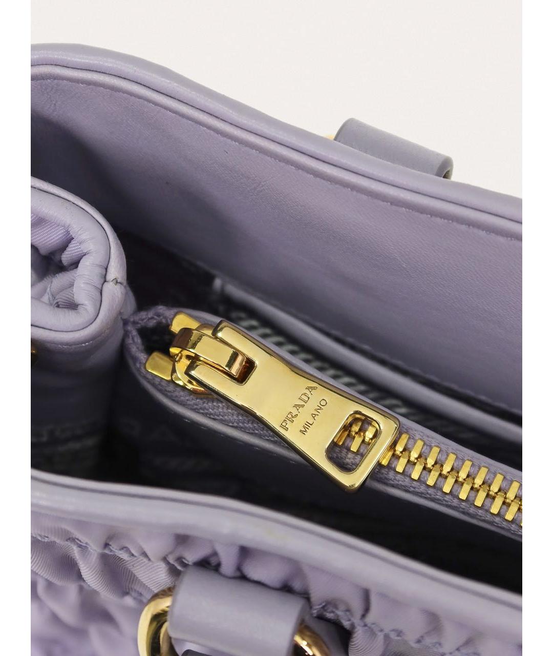 PRADA Фиолетовая кожаная сумка с короткими ручками, фото 6