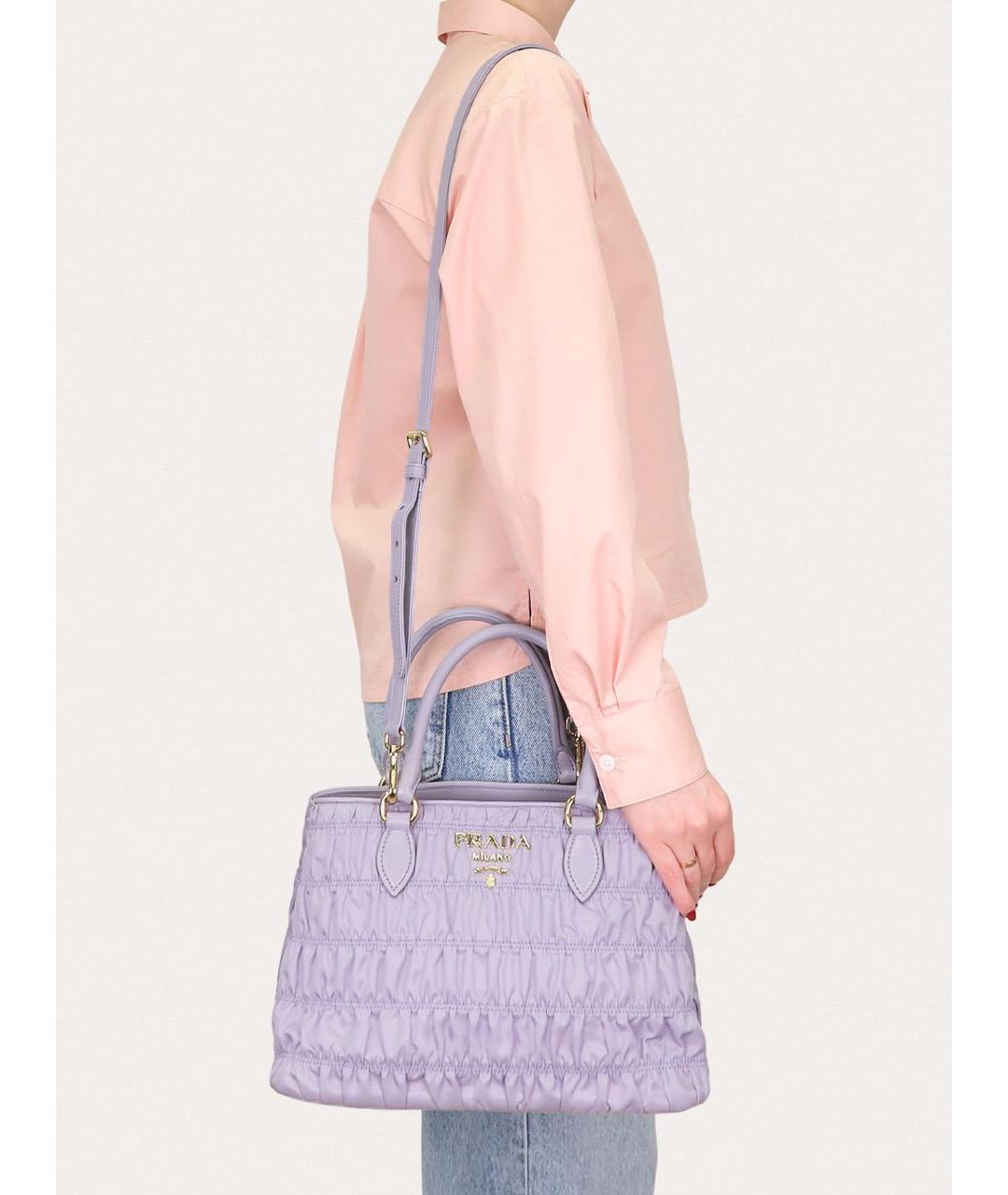PRADA Фиолетовая кожаная сумка с короткими ручками, фото 8