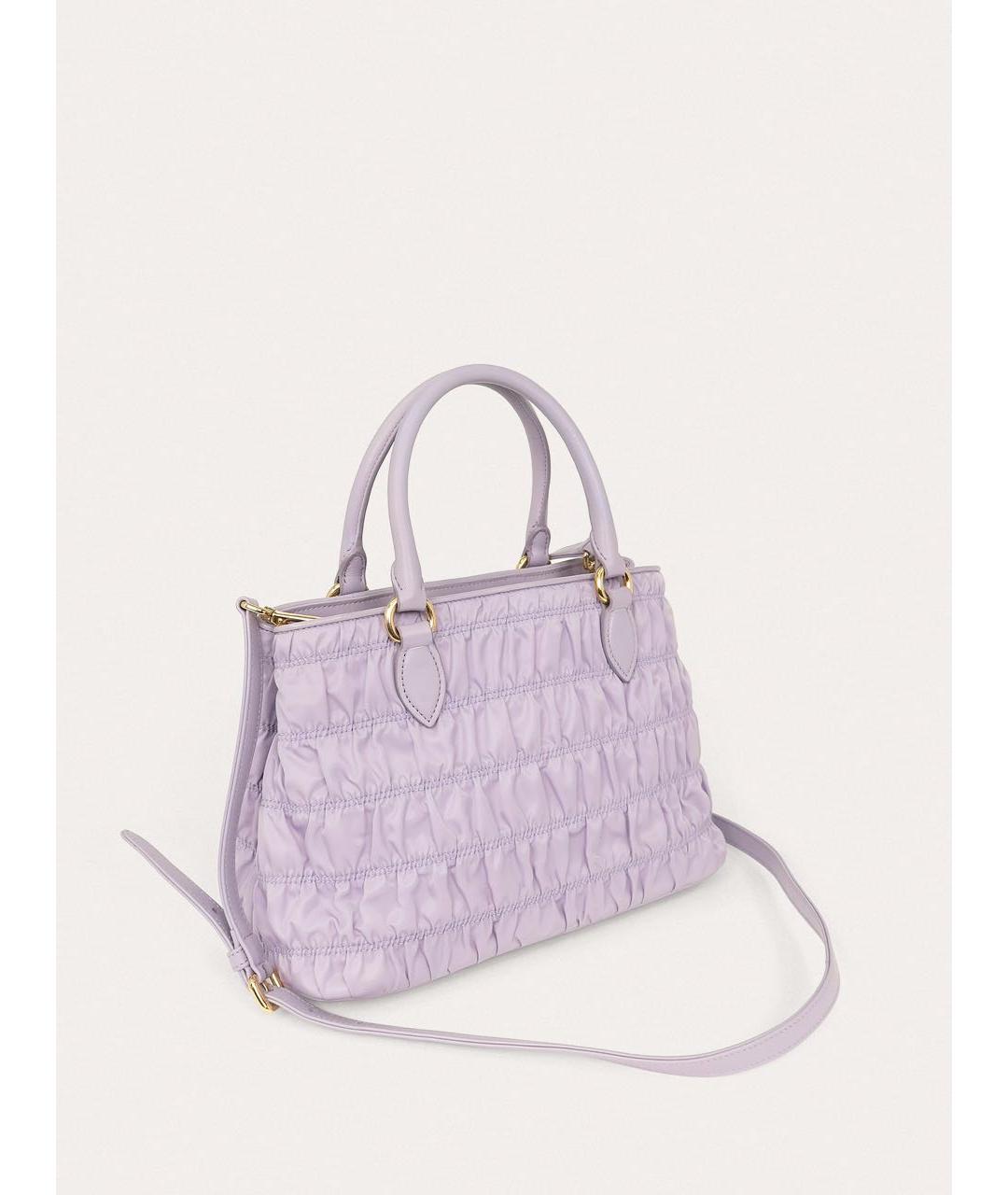 PRADA Фиолетовая кожаная сумка с короткими ручками, фото 5