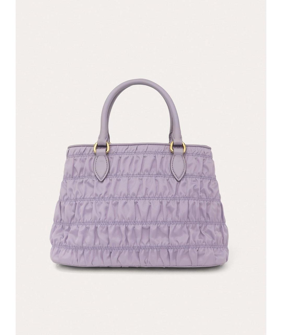 PRADA Фиолетовая кожаная сумка с короткими ручками, фото 3