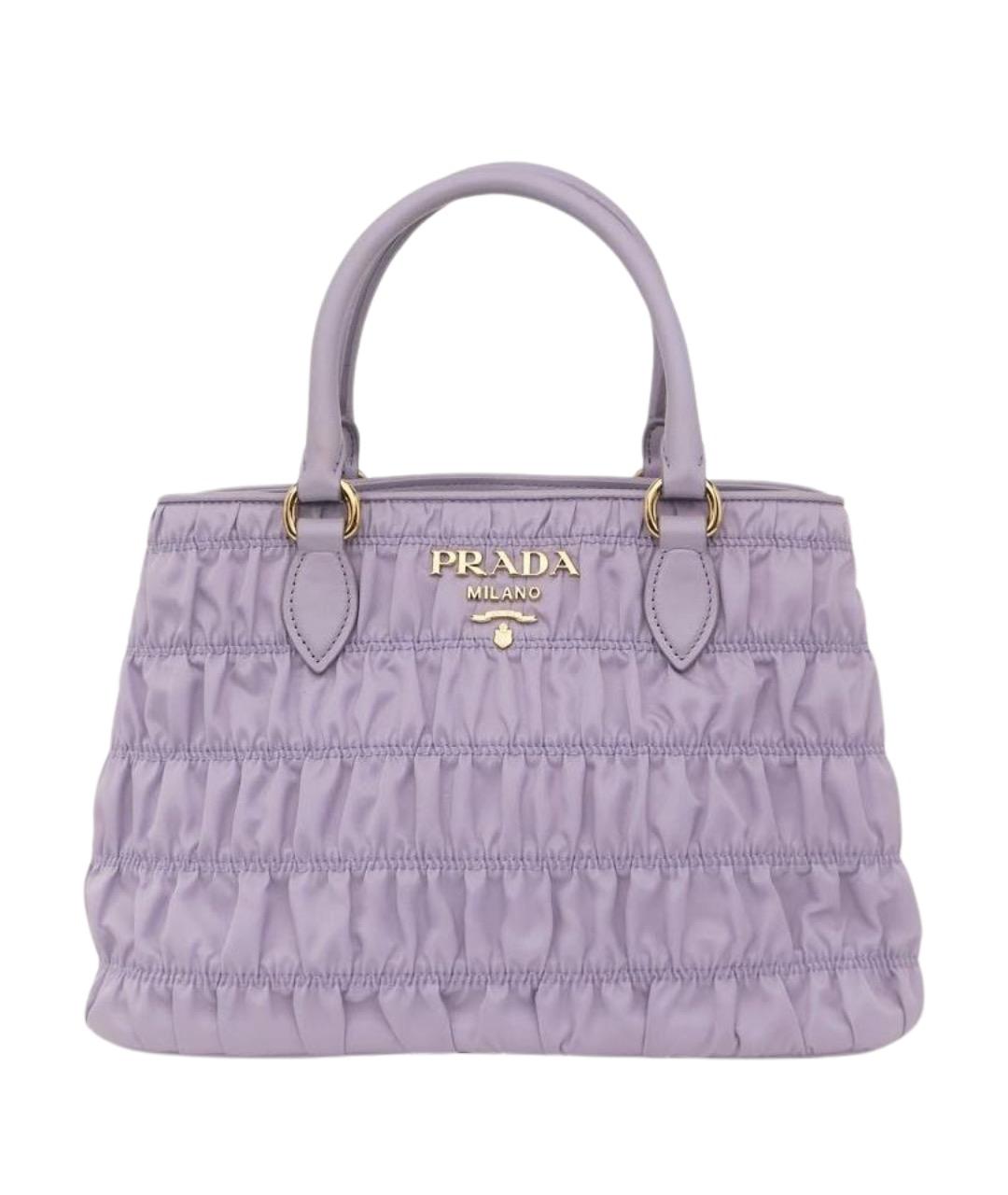 PRADA Фиолетовая кожаная сумка с короткими ручками, фото 1