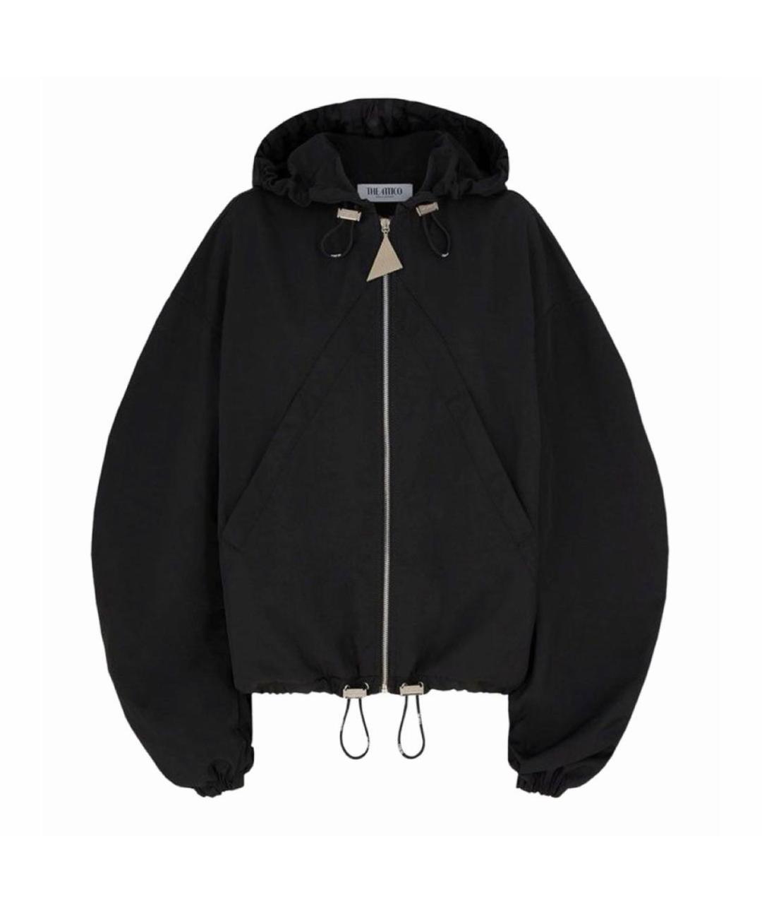 THE ATTICO Черная атласная куртка, фото 1